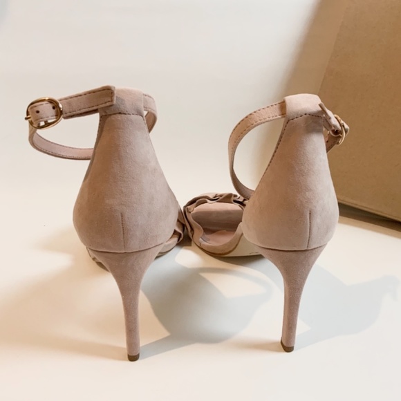 Joie Pink Abigail Ruffled Suede Heel Pump Sandal - Picture 11 of 16